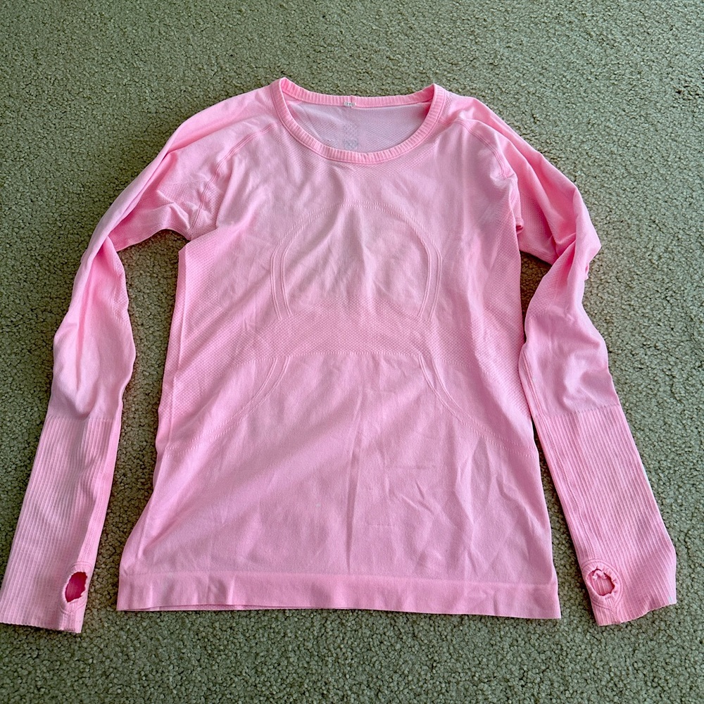 Lululemon swiftly long sleeve, pink medium